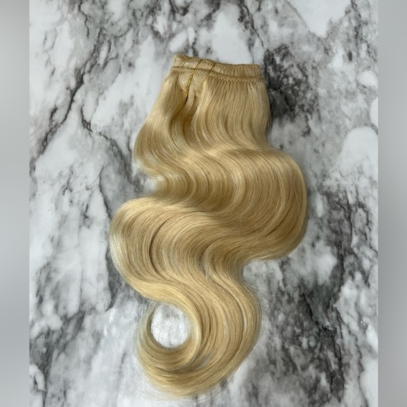 14 Inch body Wave 100%  Human hair Clip in Extensions #613 Blonde - Picture 1 of 8